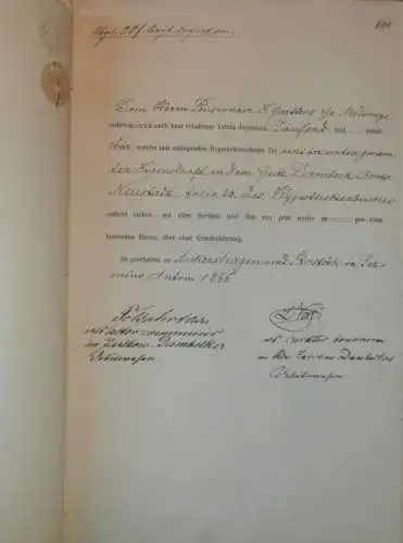 alte Akte - 1874 , L. Franck zu Warbelow b. Gnoien i. Mecklenburg , Ankershagen Dambeck b. Neustadt ,Medwege b. Schwerin