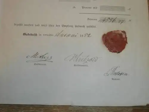 Gut Warlitz / Goldenitz i. Mecklenburg 1882 - altes Dokument , Gadebusch , Ludwigslust - Parchim !!!