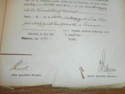 alte Akte - 1866 , J. Rubensohn in Crivitz , Kladow und Rönkenhof i. Mecklenburg , Wismar !!