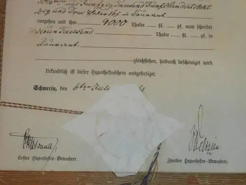 alte Akte - 1861, Zerline Pincus in Schwerin , Kladow und Rönkenhof bei Crivitz i. Mecklenburg , von Lauingen !!