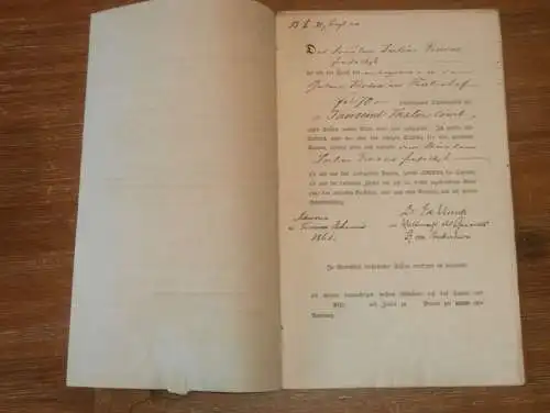 alte Akte - 1861, Zerline Pincus in Schwerin , Kladow und Rönkenhof bei Crivitz i. Mecklenburg , von Lauingen !!