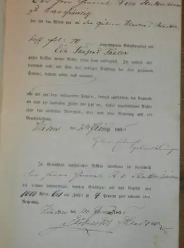 alte Akte - 1861, Zerline Pincus in Schwerin , Kladow und Rönkenhof bei Crivitz i. Mecklenburg , von Lauingen !!