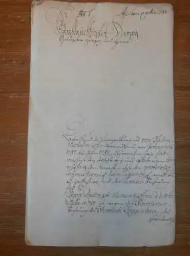 alte Akte - 1782 , von Hahn auf Kuchelmiss i. Mecklenburg , Vermögen , Rostock , Herzog , Roggenbau , Kuchelmiß !!!