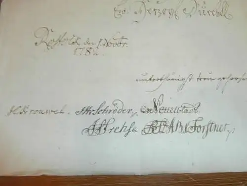 alte Akte - 1782 , von Hahn auf Kuchelmiss i. Mecklenburg , Vermögen , Rostock , Herzog , Roggenbau , Kuchelmiß !!!