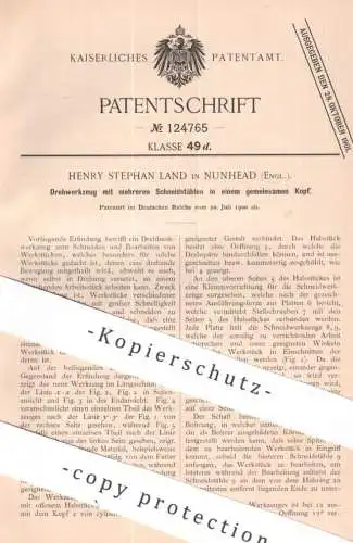 original Patent - Henry Stephan Land , Nunhead , England | 1900 | Drehwerkzeug | Drahbank - Werkzeug | Dreher , Stahl !