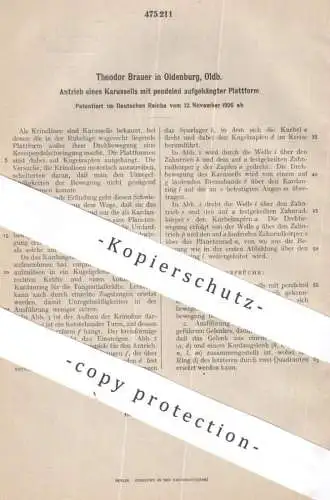 original Patent - Theodor Brauer , Oldenburg | 1926 | Karussell - Antrieb | Fahrgeschäft , Jahrmarkt , Schausteller !!