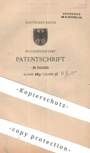 original Patent - Hermann Sewerin , Gütersloh i. W. | 1920 | Einlauf für Milchschleuder | Schleuder - Trommel | Milch