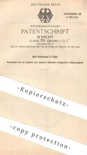 original Patent - Otto Schellwat , Tilsit | 1929 | Gummiball | Gummi - Ball | Spielball , Spielzeug , Sport , Kinderball