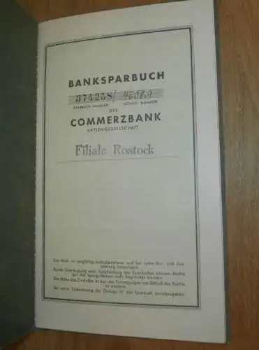 altes Sparbuch Rostock , 1942 - 1944 , Ober-Apotheker Arnold Mackenrodt in Rostock i. Mecklenburg , Sparkasse , Bank !!