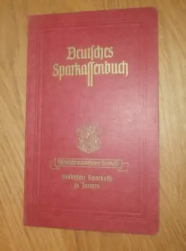 altes Sparbuch Jarmen b. Demmin , 1940 - 1946 , Willi Wardius in Jarmen i. Mecklenburg , Sparkasse , Bank