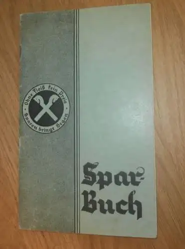 altes Sparbuch Jarmen b. Demmin , 1942 - 1944 , Arbeiter Hermann Fritz in Jarmen i. Mecklenburg , Sparkasse , Bank !!