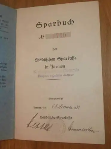 altes Sparbuch Jarmen b. Demmin , 1933 - 1946 , Irma Wardius in Jarmen i. Mecklenburg , Sparkasse , Bank !!