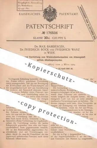 original Patent - Dr. Max Bamberger , Dr. Friedrich Böck , Fr. Wanz , Wien Österreich | 1905 | Atmungsluft , Sauerstoff