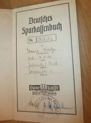 altes Sparbuch Jeßnitz / Raguhn i. Anh., 1946 - 1949 , Irena Vietze in Jeßnitz , Mecklenburg , Sparkasse , Bank !!