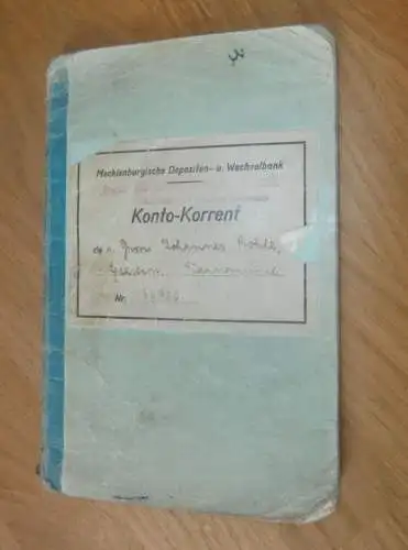 altes Sparbuch Rostock , 1935 - 1945 , Johannes Rohde in Rostock Warnemünde , Mecklenburg , Sparkasse , Bank !!