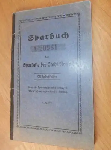 altes Sparbuch Rostock , 1929 - 1946 , Jochen Hasselwander in Rostock i. Mecklenburg , Sparkasse , Bank !!