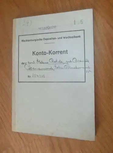 altes Sparbuch Warnemünde , 1942 , Helene Rohde geb. Brandt in Warnemünde i. Mecklenburg , Sparkasse , Bank !!