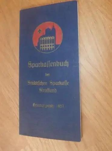altes Sparbuch Stralsund , 1941 - 25.April 1945 , Ella Martens in Stralsund i. Mecklenburg , Sparkasse , Bank !!
