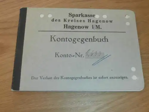 altes Sparbuch Hagenow , 1941 - 1945 , Oberförster Richard Möller in Eichhof b. Hagenow i. Mecklenburg , Sparkasse
