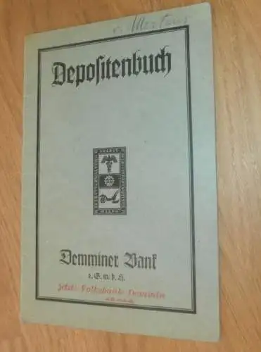 altes Sparbuch Demmin , 1939 - 1944 , L. von Mertens in Demmin i. Mecklenburg , Sparkasse
