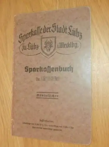 altes Sparbuch Lübz , 1942 - 1945 , Ursula Thomsen in Lübz i. Mecklenburg , Sparkasse