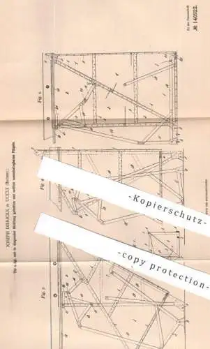 original Patent - Joseph Dierickx , Uccle , Brüssel , 1903 , Tür mit seitlich ausschwingbaren Flügeln | Türen , Fenster