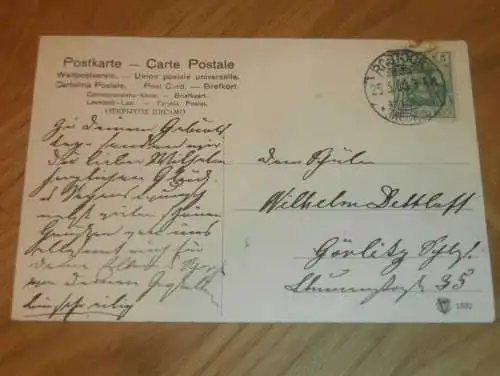 alte AK - Rostock , 1909 , Wallstrasse , Ansichtskarte !!