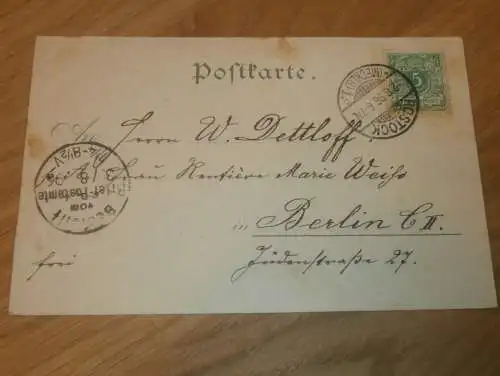 alte AK - Rostock , 1896 , Litho , Ansichtskarte !!