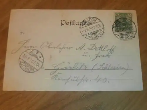 alte AK - Rostock , 1900 , Brücke und Petrikirche , Ansichtskarte !!