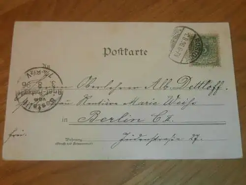 alte AK - Rostock , 1896 , Litho , Ansichtskarte !!