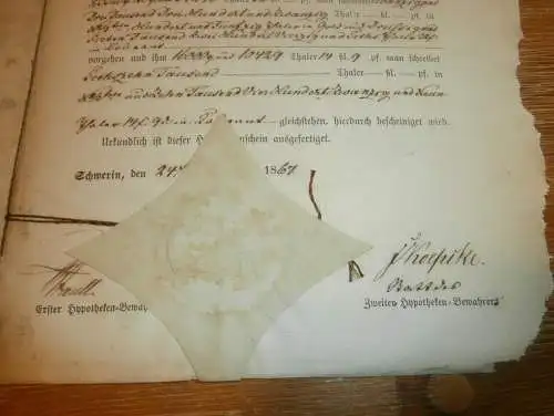 von Walsleben zu Neuendorf b. Ribnitz , 1867, Petschow , Wolfsberg , Vorwerk geb. de Voß zu Hamburg , Mecklenburg , Akte