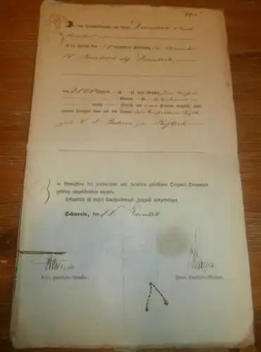 Jarchow auf Dambeck b. Neustadt , 1855-1856 , Ludwigslust - Parchim , C.F. Behm zu Rostock , Mecklenburg , Akte