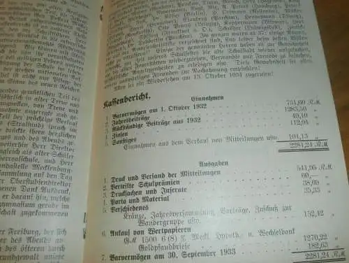 Heft der Schule " Uns oll Schaul" in Schwerin März 1934 , Chronik , Mecklenburg ,mit Mitglieder- und Schülerverzeichnis