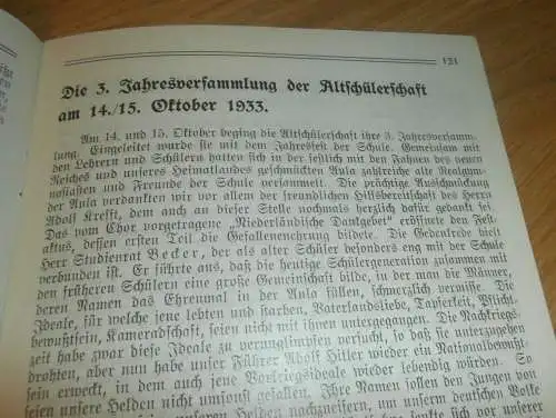 Heft der Schule " Uns oll Schaul" in Schwerin März 1934 , Chronik , Mecklenburg ,mit Mitglieder- und Schülerverzeichnis