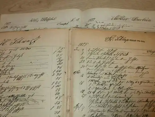 Evert - Schmied in Brudersdorf b. Dargun, 1873 - 1896 ,uralte Geschäftsbücher / Mecklenburg , Dargun , Barlin , Gnoien