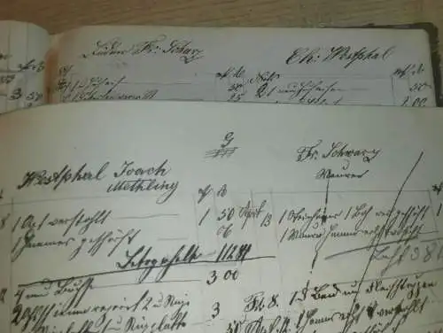 Evert - Schmied in Brudersdorf b. Dargun, 1873 - 1896 ,uralte Geschäftsbücher / Mecklenburg , Dargun , Barlin , Gnoien