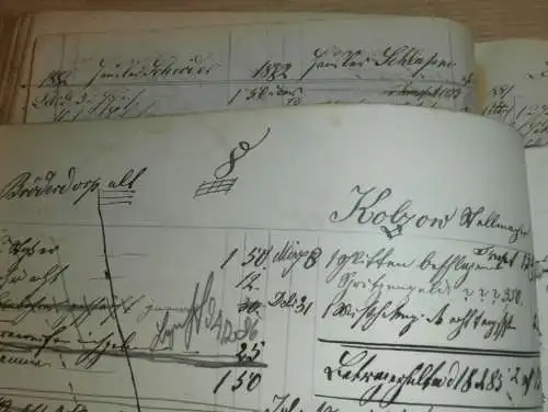 Evert - Schmied in Brudersdorf b. Dargun, 1873 - 1896 ,uralte Geschäftsbücher / Mecklenburg , Dargun , Barlin , Gnoien