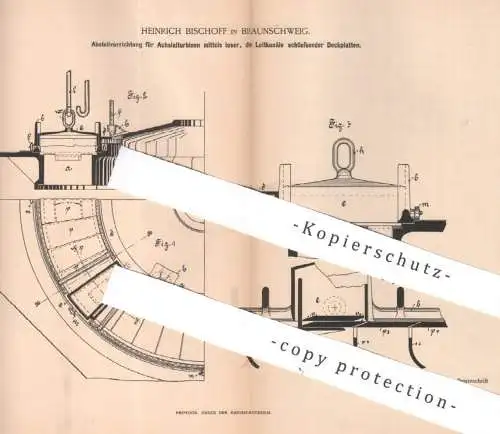 original Patent - Heinrich Bischoff , Braunschweig , 1894 , Abstellvorrichtung für Achsialturbinen | Turbine , Turbinen