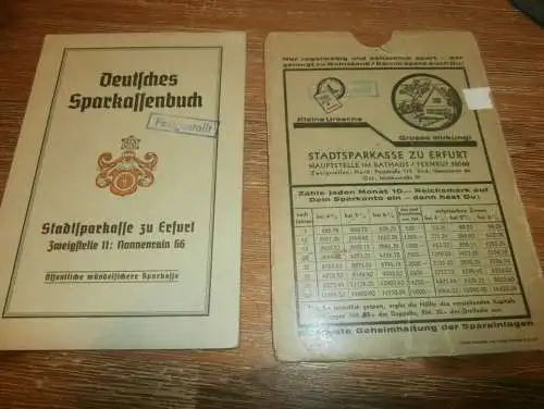 altes Sparbuch Weißensee / Erfurt , 1948 - 1961 , Eugenia Wolf geb. Junker in Erfurt , Sparkasse , Bank !!!