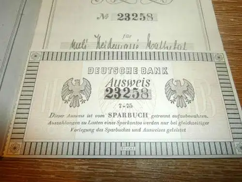 altes Sparbuch Erfurt , 1944 , Heideamarie Mathelaf in Erfurt , Sparkasse , Bank !!!