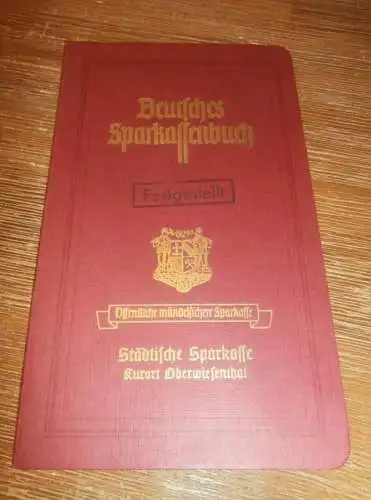 altes Sparbuch Oberwiesenthal , 1940 - 1946 , Käthe Wolf in Hammerunterwiesenthal , Sparkasse , Bank !!!