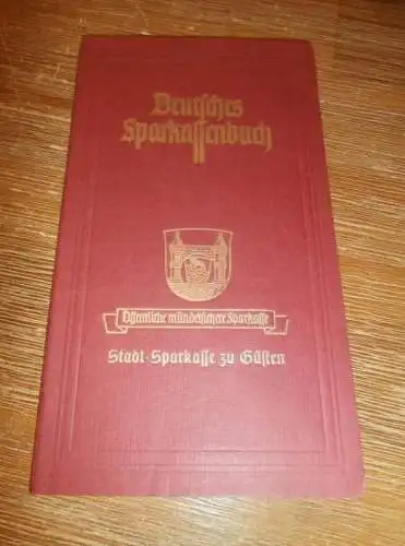 altes Sparbuch Güsten , 1943 - 1946 , Sparkasse , Bank !!!