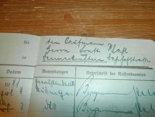 altes Sparbuch Nordhausen / Benneckenstein , 1940 - Mai 1945 , Sparkasse , Bank !!!