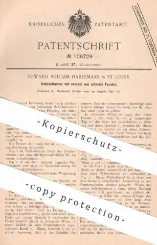 original Patent - Edward William Habermaas , St. Louis , 1897 , Schiebefenster | Fenster | Fensterbauer , Tischler