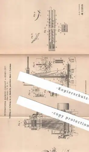 original Patent - International Machine Company , Jersey City , New Jersey , USA , 1899 , Zündholz | Streichholz | Holz