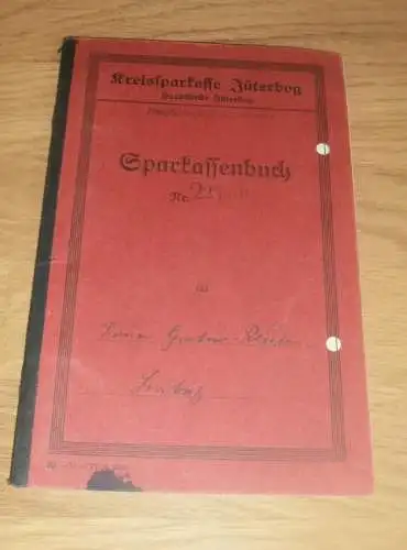 altes Sparbuch Luckenwalde / Jüterbog , 1935 - 1944 , Gustav Reuter , Reichsbahn , Sparkasse , Bank !!