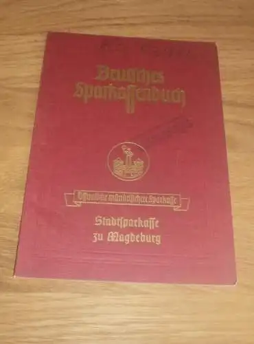 altes Sparbuch Magdeburg / Alt Salbke , 1944 - 1945 , Richard Richter , Reichsbahn , Sparkasse , Bank !!