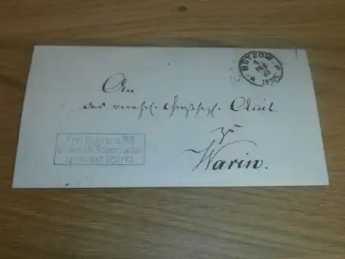 alter Brief , Bützow - Warin 1883 , Mecklenburg Schwerin , mit Siegel !!!