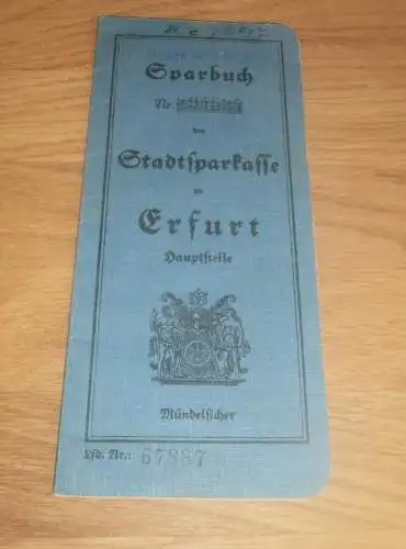 altes Sparbuch Erfurt , 1937 - 1945 , Friedrich Rasche , Jenaer Straße , Sparkasse , Bank !!!