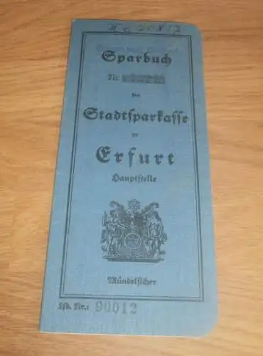 altes Sparbuch Erfurt , 1939 - April 1945 , Hildegard Rasche , geb. Gurike , Sparkasse , Bank !!!